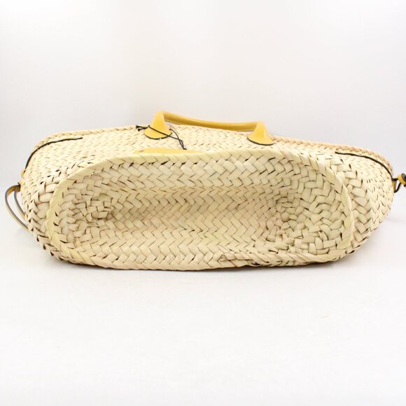 NWT Isabel Marant Cadix Raffia Basket Bag with Leather Trim in Natural/Ochre - Picture 5 of 12
